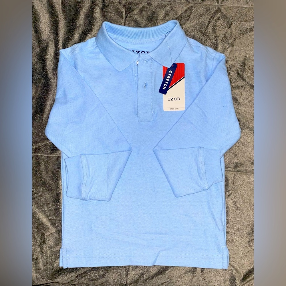 IZOD light blue long sleeve school uniform polo